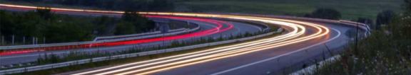 Car lights on a road